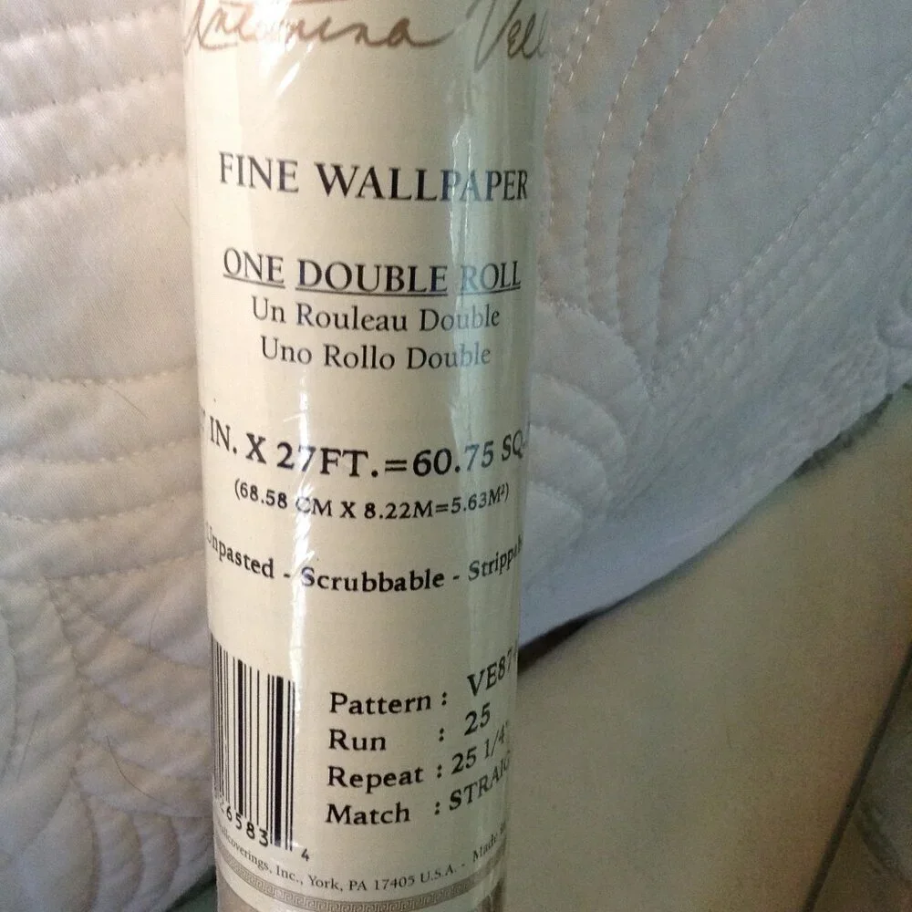 NOS Schumacher Geometric Gold/Silver Wallpaper; Contemporary, Quality, Bold